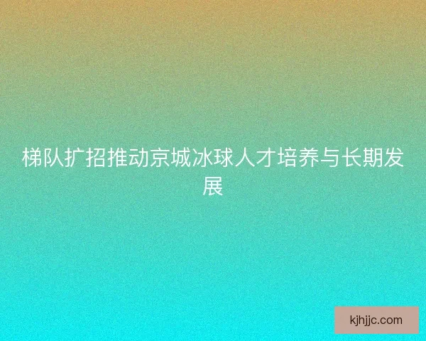 梯队扩招推动京城冰球人才培养与长期发展