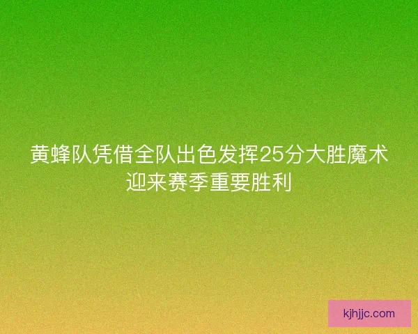 黄蜂队凭借全队出色发挥25分大胜魔术迎来赛季重要胜利 黄蜂队凭借全队出色发挥25分大胜魔术迎来赛季重要胜利